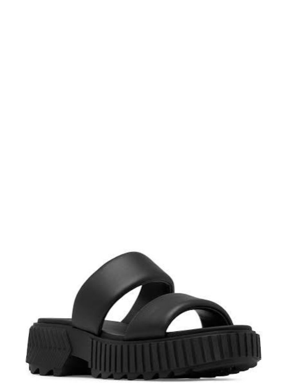 SOREL ONA Streetworks Mid Sandals NIB Platform Leather Slides Women’s 8 Black - Picture 5 of 11